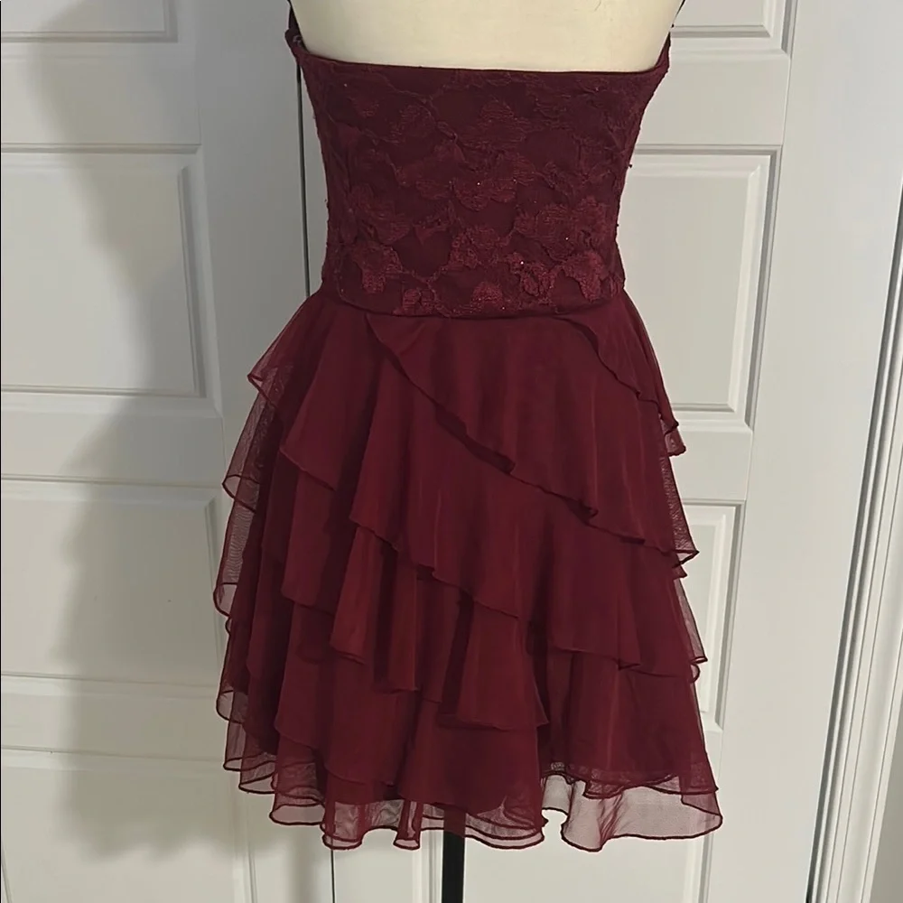 Love Reign Vintage Y2K Strapless Prom Dress Sweetheart Neckline Lace Ruffle - Picture 5 of 10